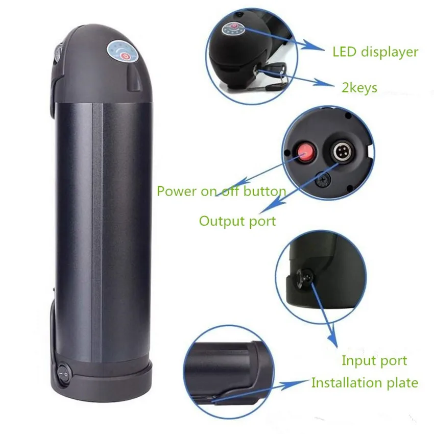 Small Water Bottle Style 36V 13ah Lithium Ion Battery Pack