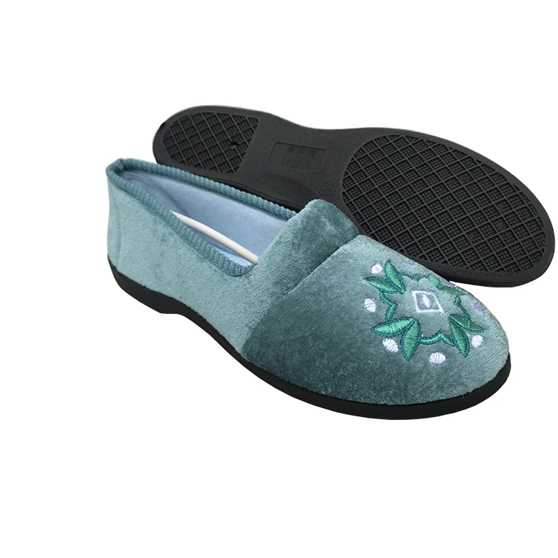 Navy color purple color with double elastic classic elder women shoes