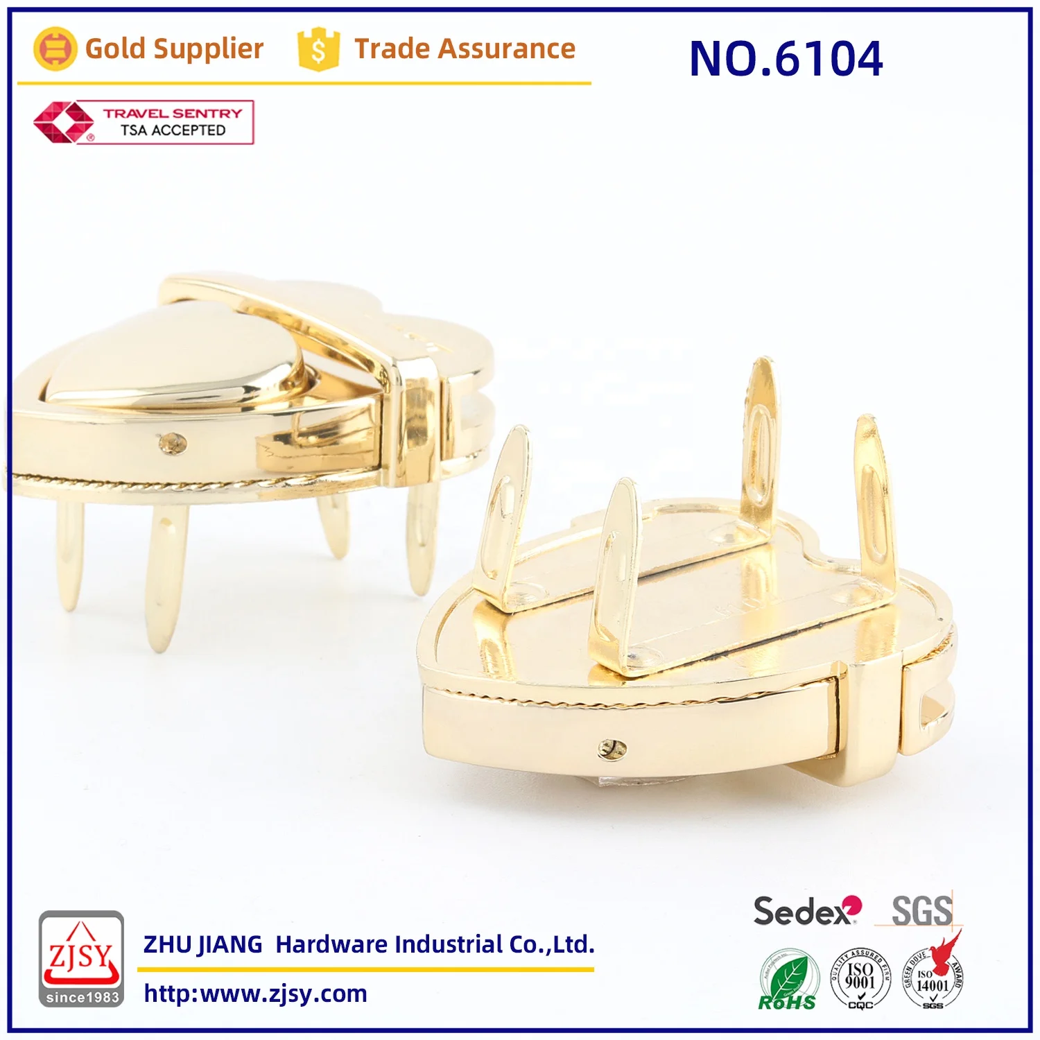 6104 Heart Shape DIY Fashion Decorative Metal Closure Catch Lock Bag Tuck Clasp Lock