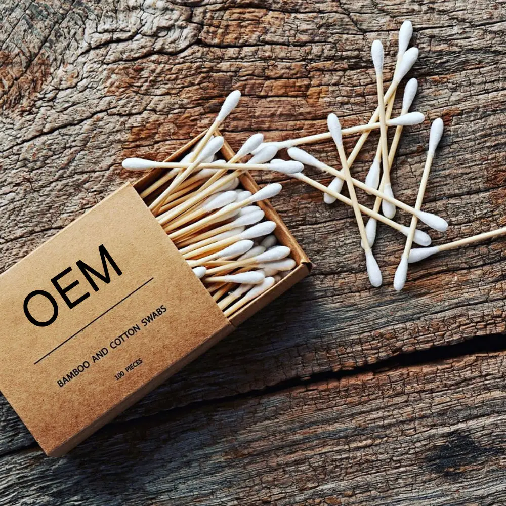 Sterile Individual Eye Makeup Remover Stick Bamboo Health Cotton Swab for Beauty Shop Cleaning Makeup & Eyelash Sponge Material