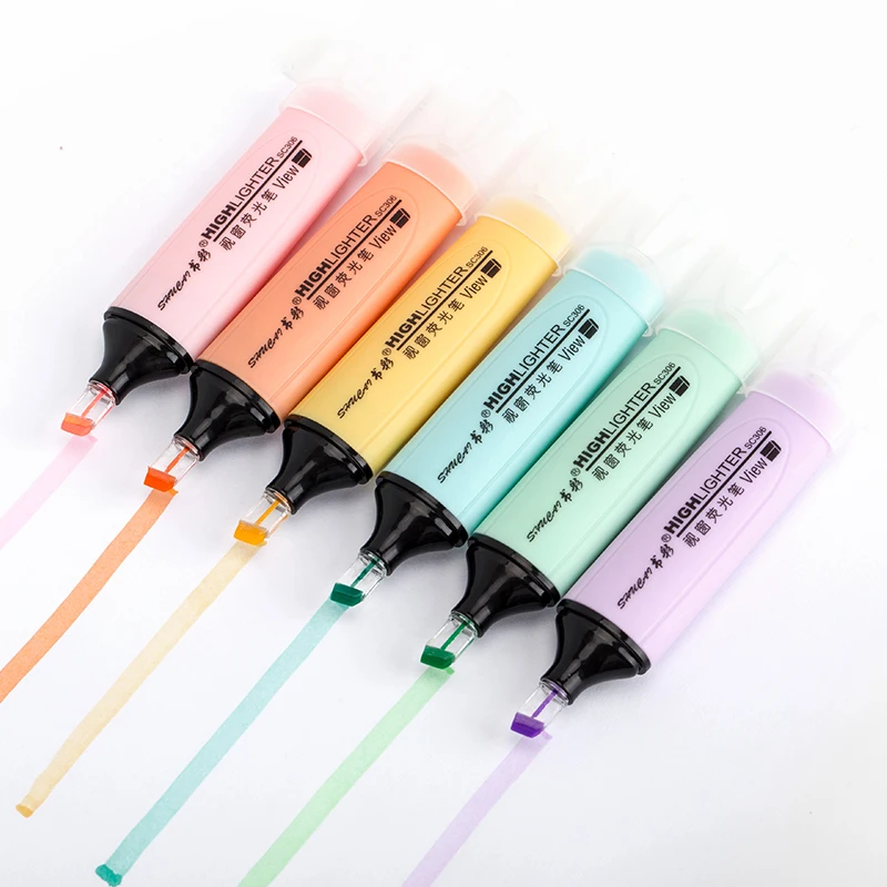 
Attractive Price New Type Multi-colors Chisel Tip Pen Set Highlighter Marker 