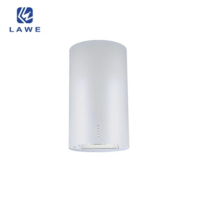 Island Kitchen Hood with Aluminum Filter Cylinder Shape Smoke Smart Extractor Hood Modern Black Flat Kitchen Hood