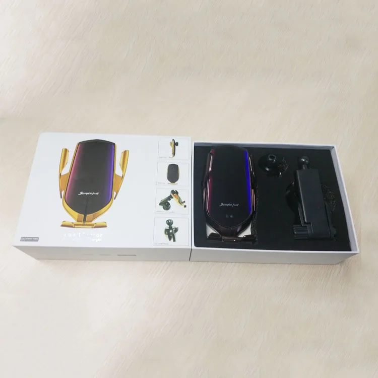 2020 Amazon hot sale Top Seller 10w R1 with holder Fast Charging Infrared Smart Sensor Automatic clamping wireless car charger