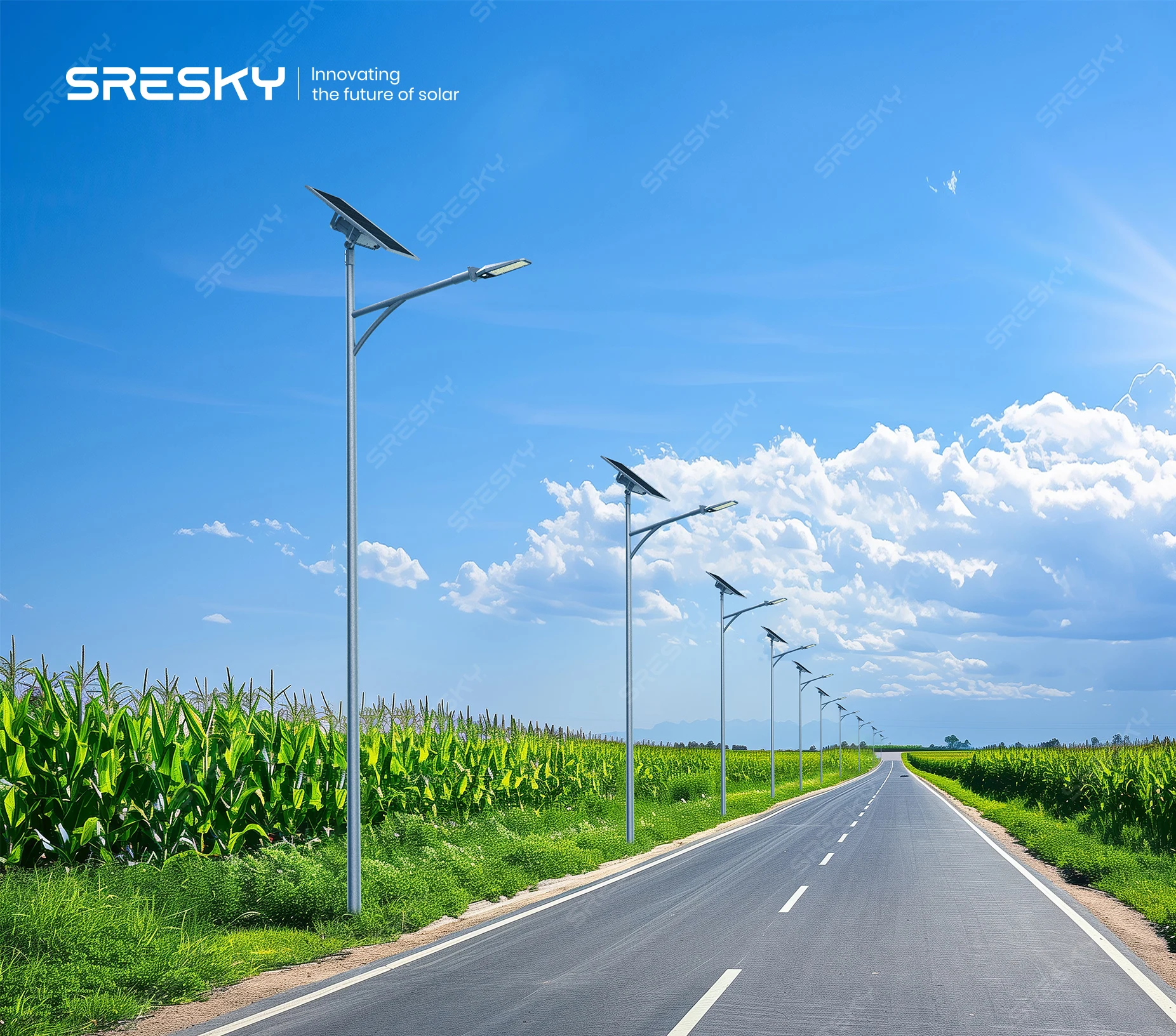 SRESKY OEM производитель цена сплит Солнечный уличный свет Водонепроницаемый IP65 два датчика дождя солнечный с экраном