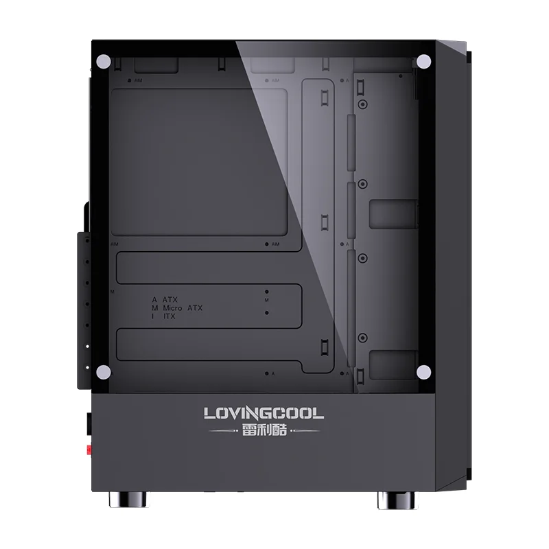 LOVINGCOOL OEM/ODM Hot Sale Mid Tower PC Computer Case Mesh Front Panel M-ATX Gaming PC Case With Tempered Glass Side Panel