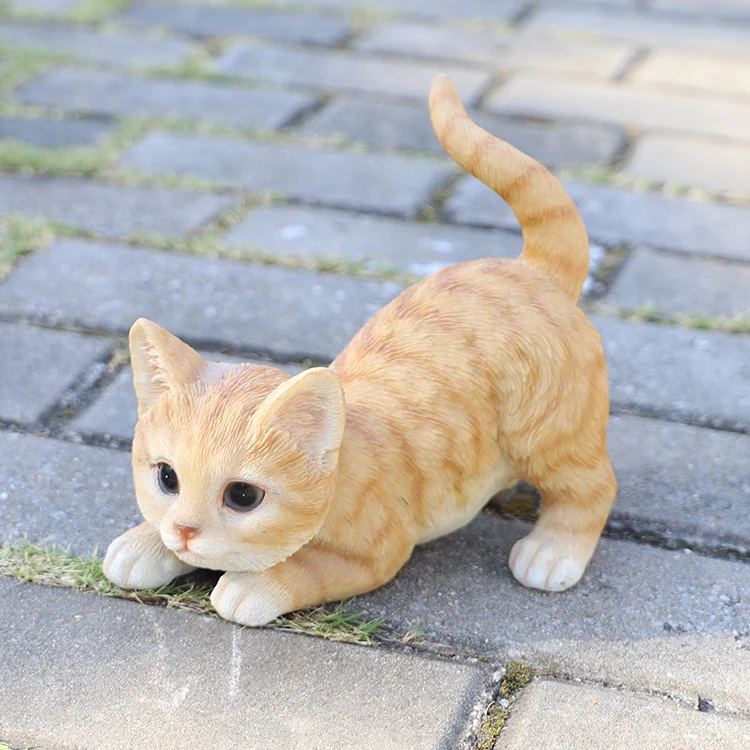 Реалистичная Статуя Кошки из смолы скульптуры для улицы кошки домашнее украшение фигурки животных полирезины