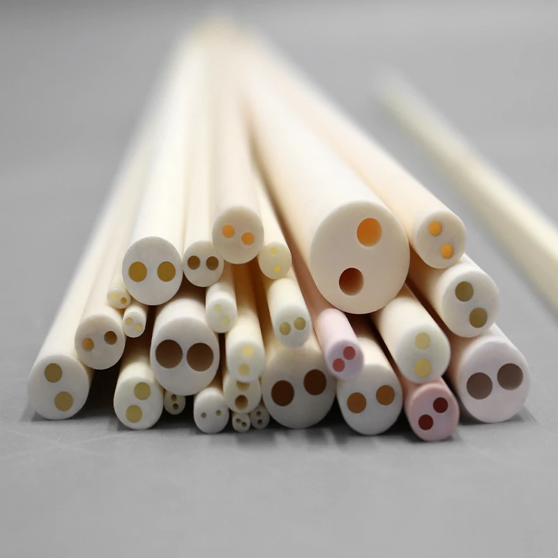High-Purity Double-Hole Alumina Ceramic Tube Insulation Tube OD1-5.35mm 1 Meter Long