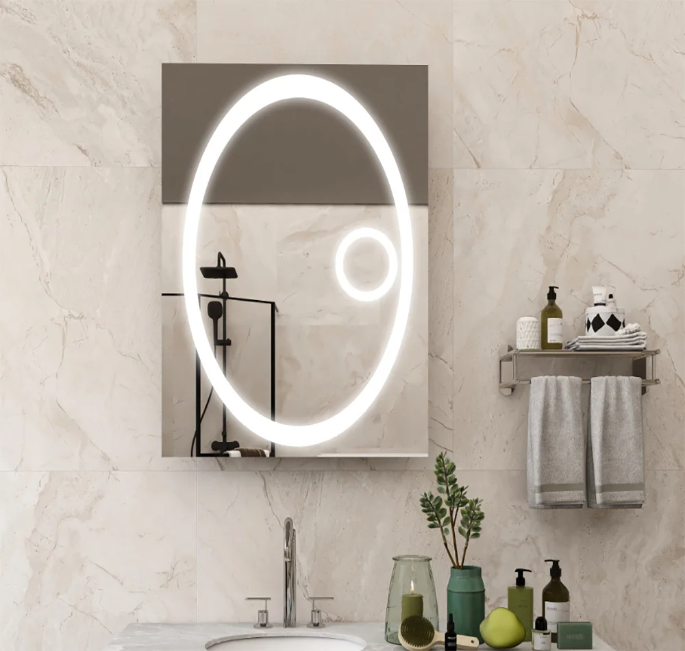 Smart Bathroom Accessories LED Bathroom Mirror Light With Magnifier
