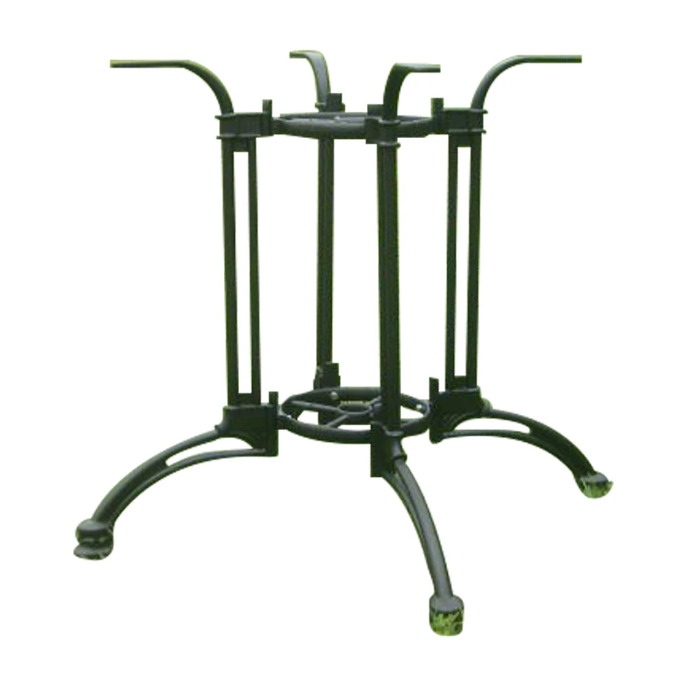 Customized dining table metal black outdoor affordable retro European style cast aluminum cast aluminum horseshoe big four legs