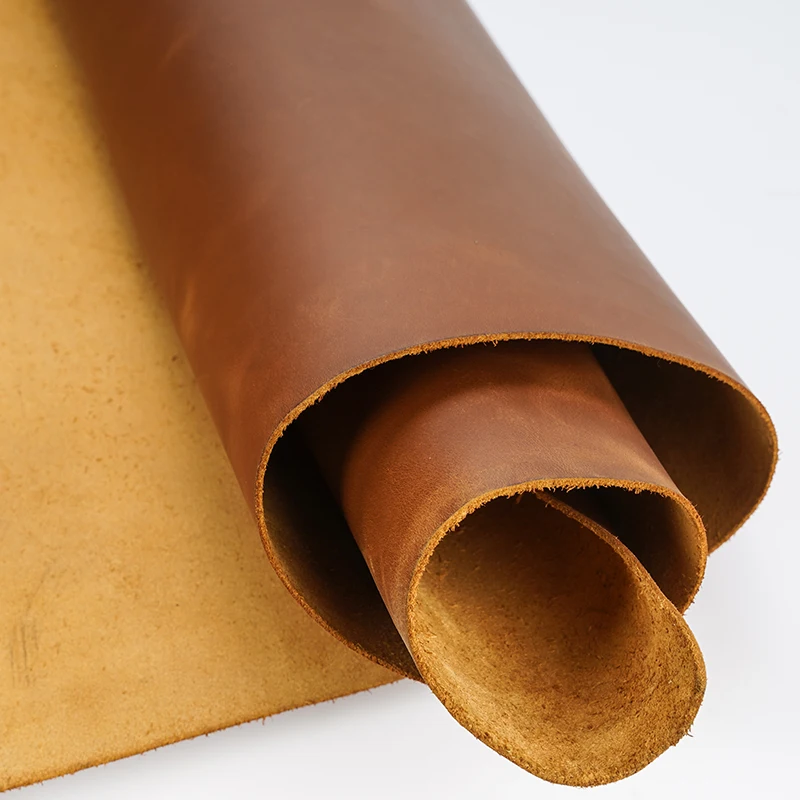 Handmade Colors Custom Cow Hide Cattle Real Leather TOP Layer Genuine Leather Supplier Brown Crazy Horse Leather Manufacture
