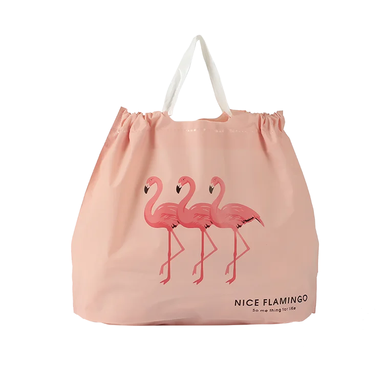 Wholesale promotional high quality cheap biodegradable drawstring gift durable tote pe bags