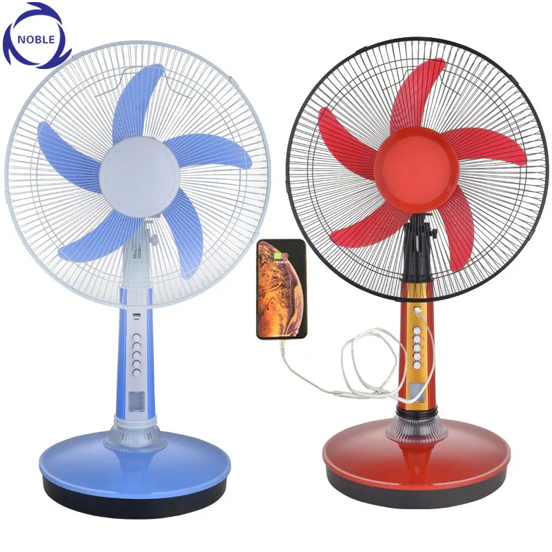 Factory Lowest Solar Table Fan Ac Dc with Led Light and