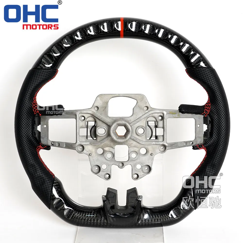 Factory Customized Steering Wheel For Ford Mustang Gt Gt500 2018 2019 2020 2021 2022 Couple Real Carbon Fiber Steering Wheel