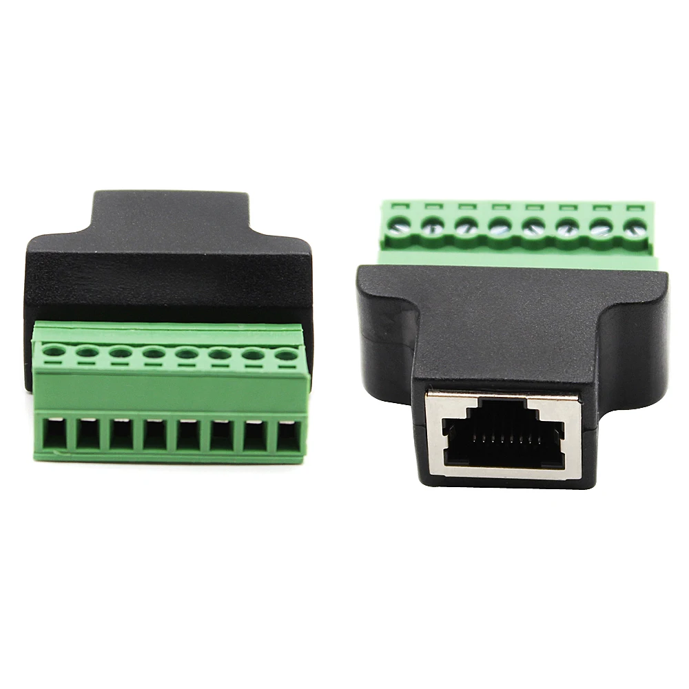 RJ45 Female To Screw Terminal 8 Pin Connector Ethernet Cable Computer Related Connection And Connectors