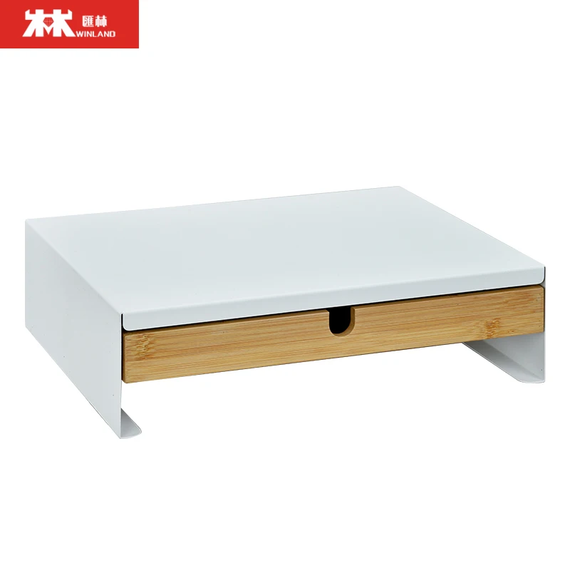Monitor Stand Laptop Stand for Desk Storage Organizer Bamboo Drawer Steel Cabinet
