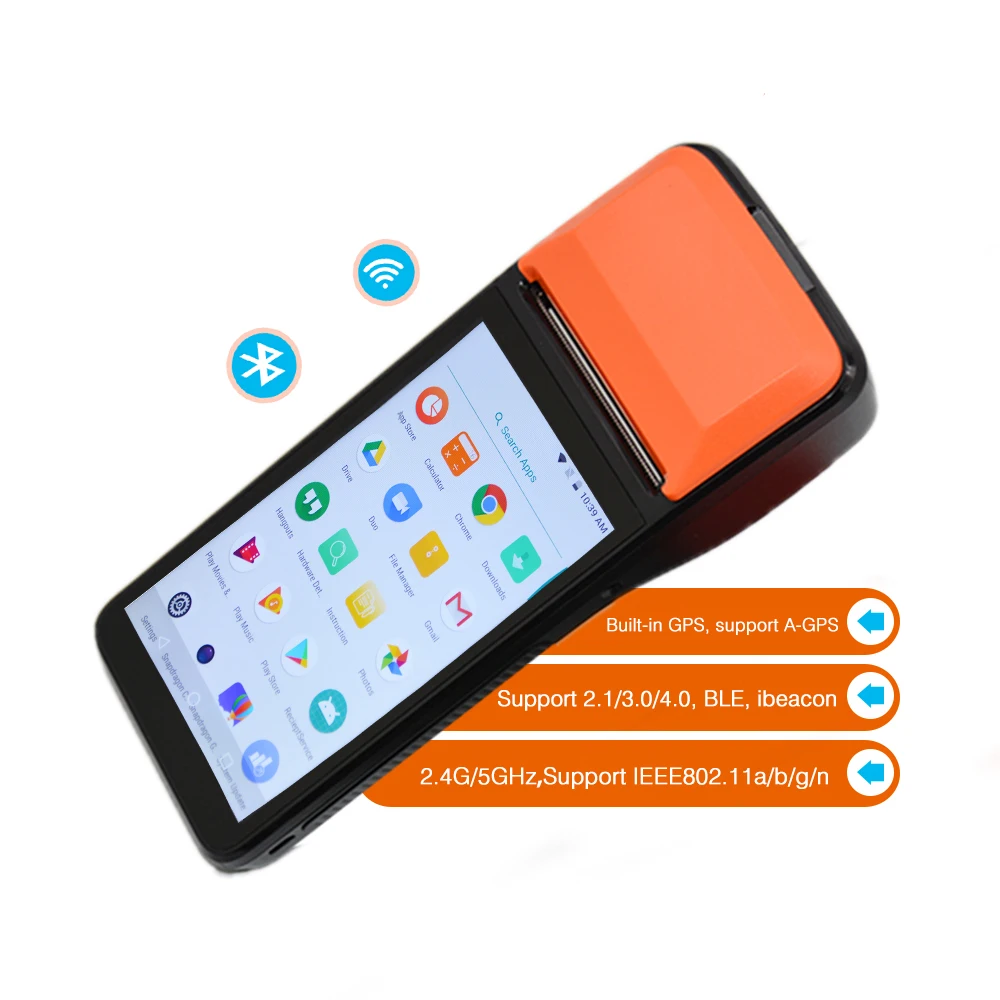 5.0 Inch Wifi Android Pos Terminal All In One Pos Systems with 1d 2d Scanner 58mm Printer R330C