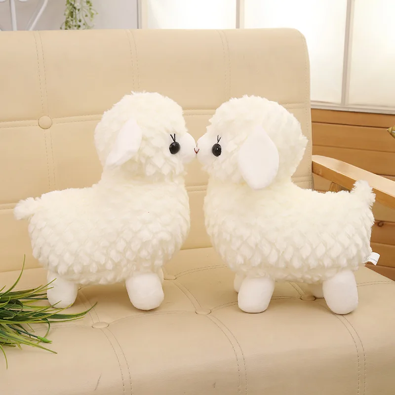Hot Selling Cute Comfortable White Alpaca Sheep Stuffed Animal Plush Toy for kids Playing Gifts