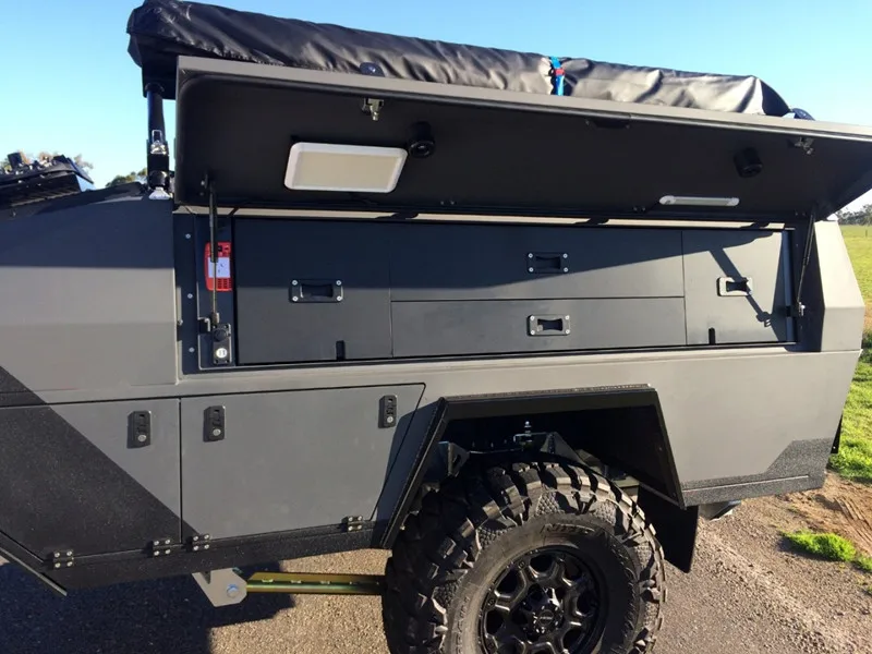 Kinlife 2022 New Design Popular Off Road Camping Trailer Rv Traveling Camper Trailer With Roof Top Tent