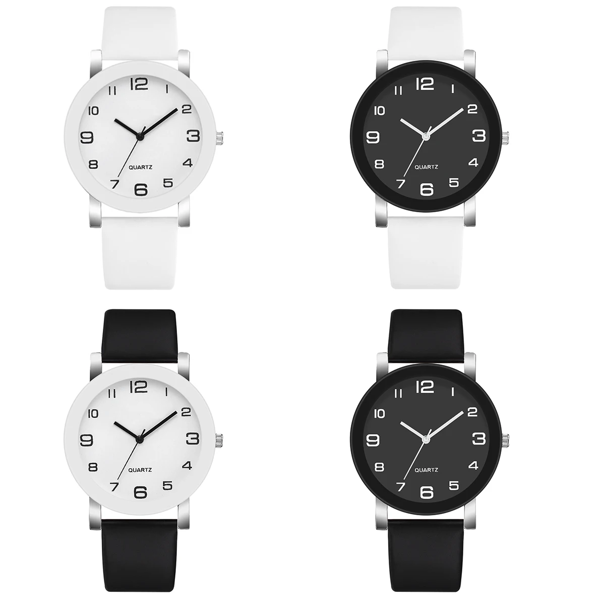 WJ-11103 New Trend Fashion Simple Women Stained Glass Personslity Couple Watch High Quality Leather Strap Quartz Watches Accept