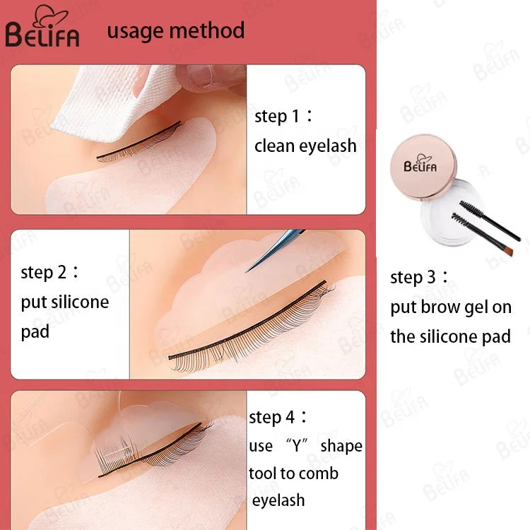 Wholesale eyelash curling extensions kit curl lashlift accessories tools lash lift shields with lines silicone ribbon pad