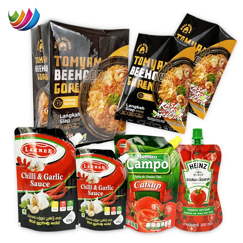 Custom Print Food Grade Aluminum Foil Spice Sauce Powder Plastic Packaging Pouch Food Spice Packaging Bag for Instant Noodles