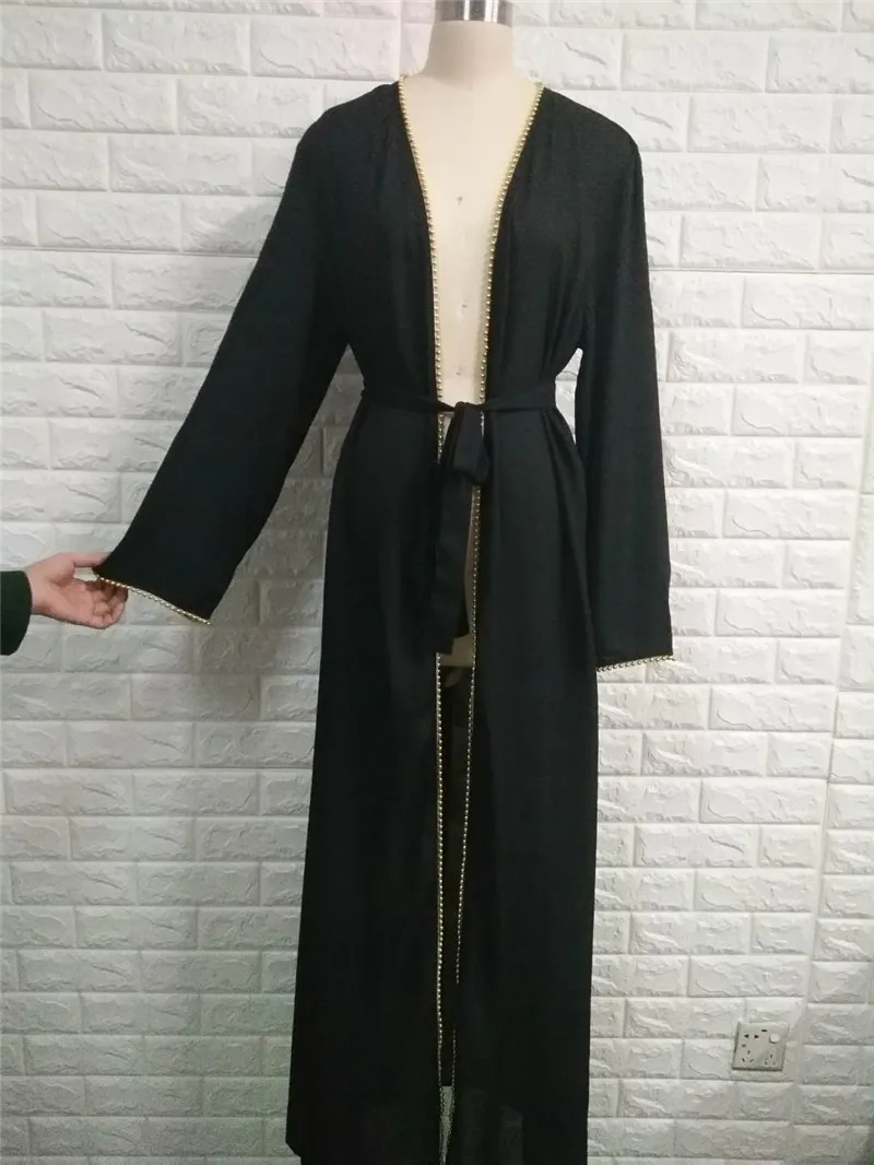 Ladies fashionable eastern dresses muslim beaded plus-size cardigan hijab religious meaning islamic clothing jubba