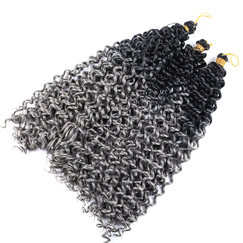 ANSWER 14 Inch Water Wave Crochet Twist Wavy Braiding Hair Natural Synthetic Braids Extension for Afro Women