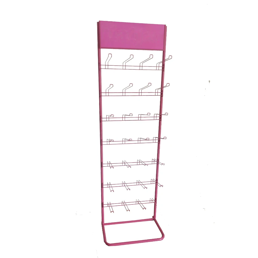 supermarket shop retail store metal display rack wire hook hanging for package candy and nuts display stand