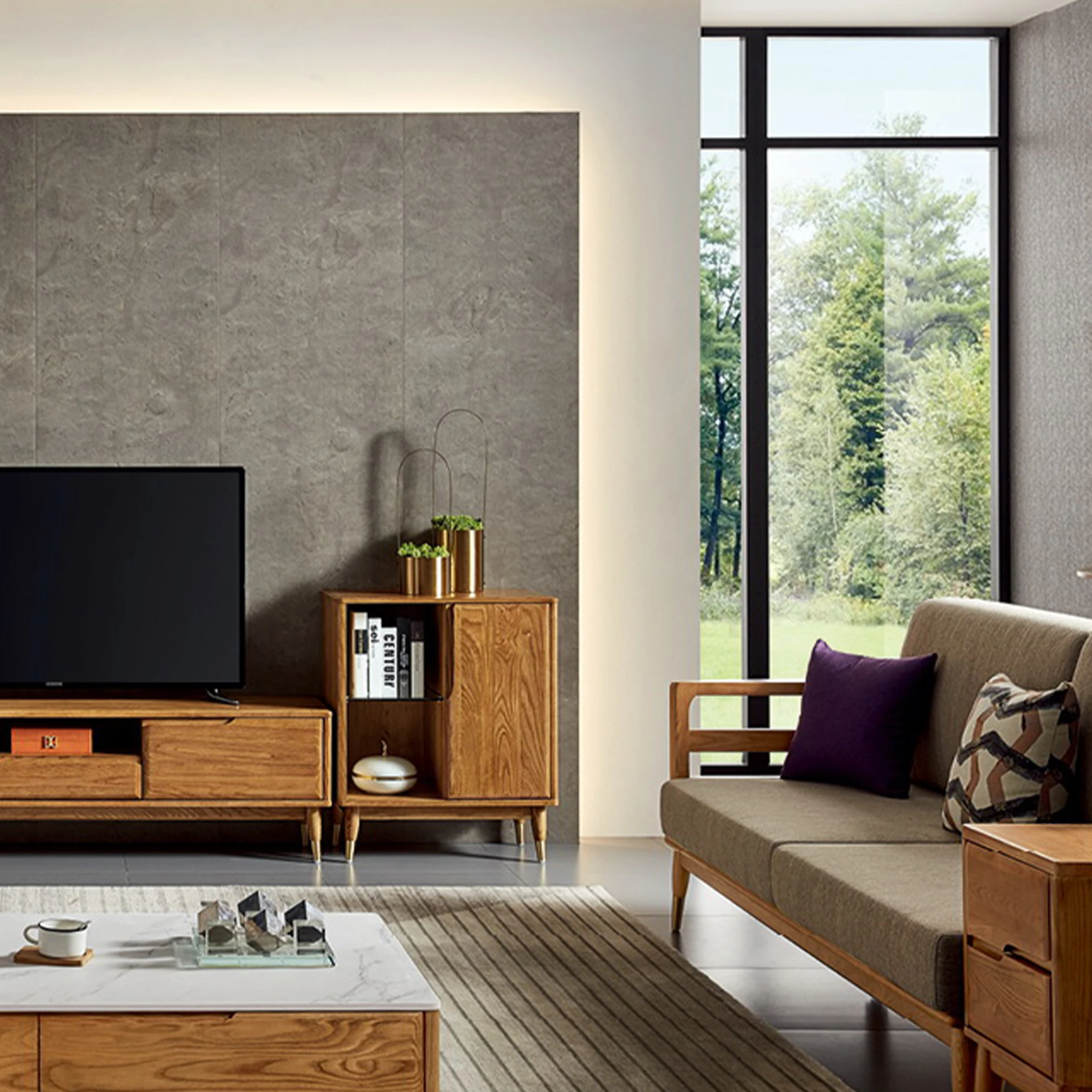 Мебель для гостиной в простом стиле, большой размер, Заводская оптовая продажа, дешевый шкаф для хранения телевизора с деревянными ножками, подставка для телевизора