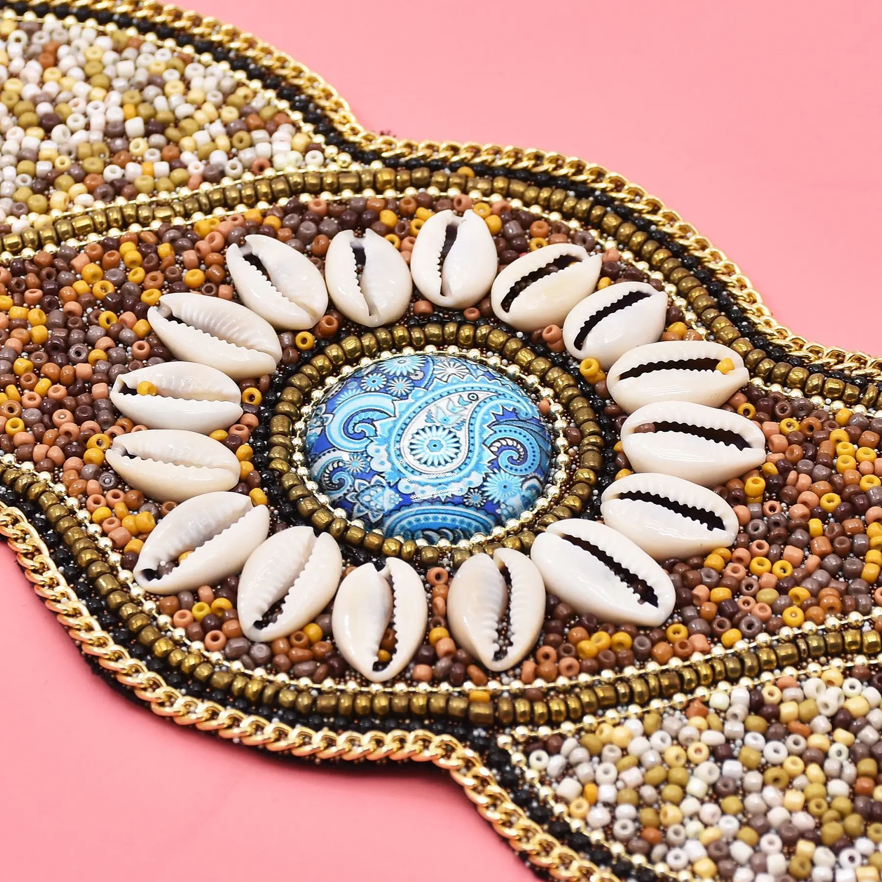 New Vintage Body Jewelry Belts Women Handmade Beaded Flower Adjustable Belt Ethnic Elastic Ladies Dress Beaded Waist Belt