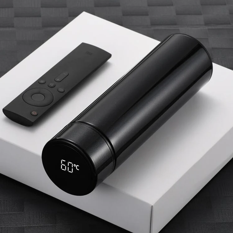 17oz office water bottle Temperature display vacuum thermos causal bottle with tea infuser