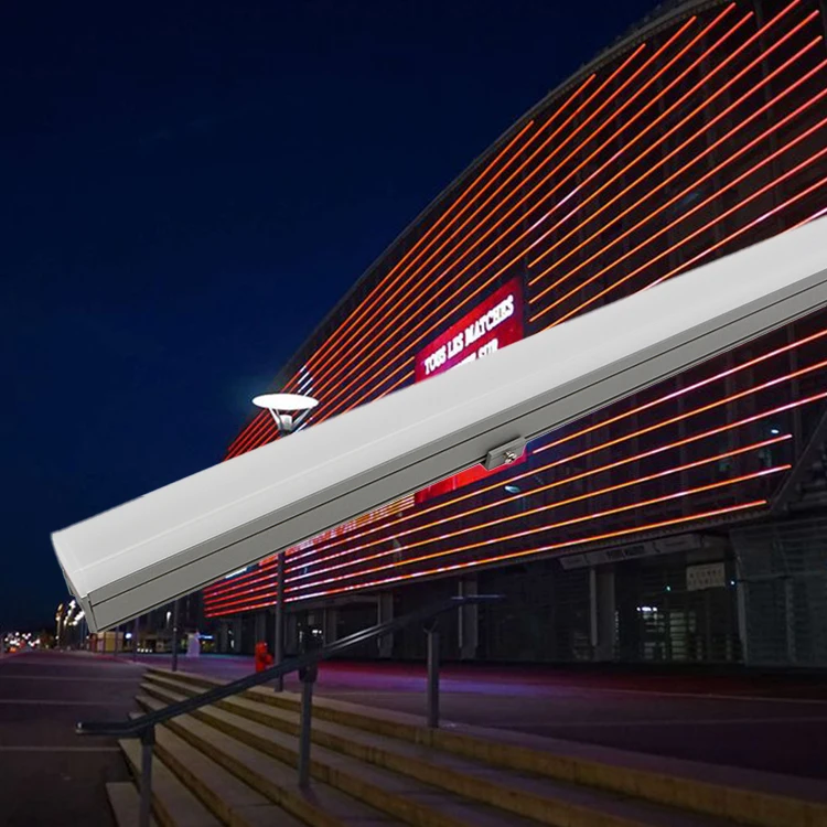 12W 15W RGB RGBW DMX Acrylic Facade Waterproof Surface Mounted  LED Linear Light Building Decoration