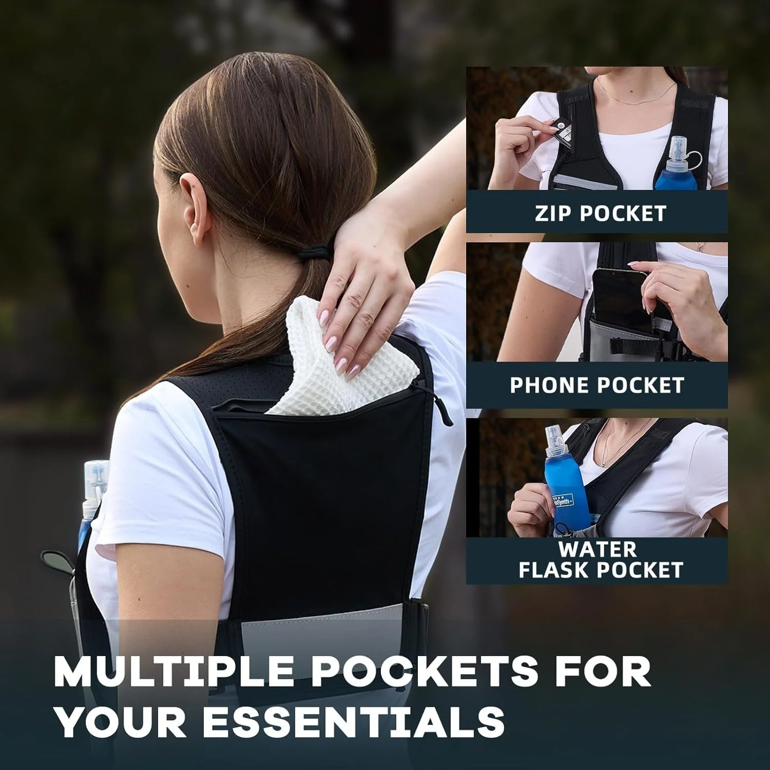 Custom Outdoor Running Cycling Lightweight  Waterproof Jogging Bag Reflective Hydration Running Vest