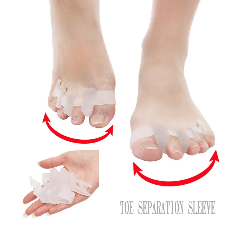 5 Hole Silicone Gel Toe Stretcher Separator Five Toes Separators For Hallux Valgus