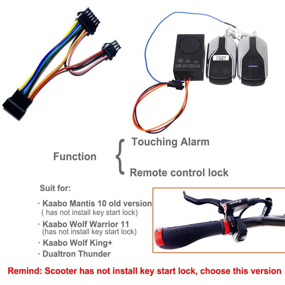 Modified Kaabo Power Lock Switch Cable for Wireless Remote Control Alarm Suit Kaabo Mantis 10 wolf warrior Dualtron 4.8