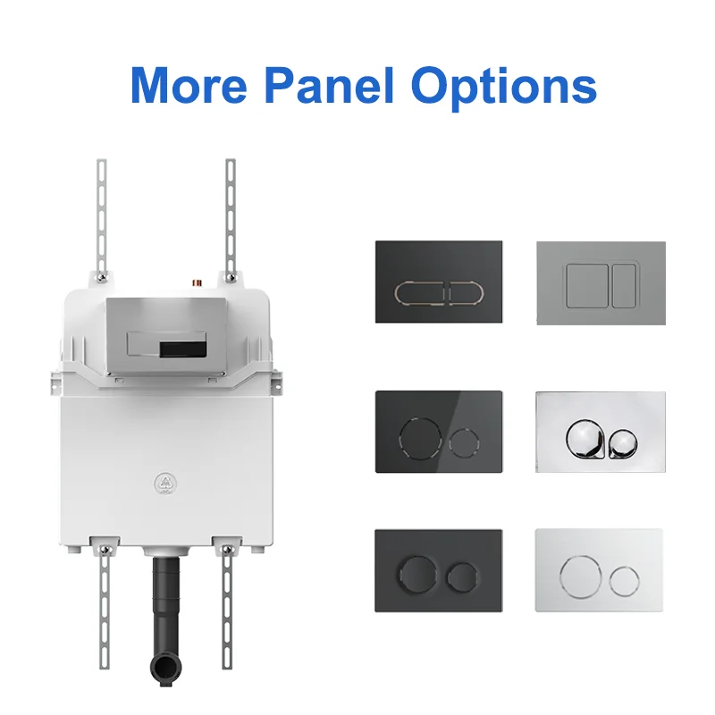 Wall hung wc toilet concealed cistern flush tank press button flush plate control panel quiet energy saving hidden water tank