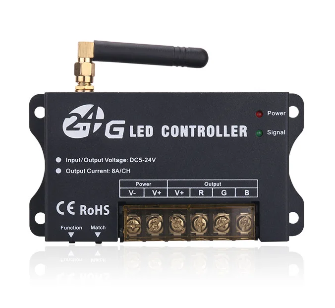 2.4G 24A RGB Controller  RF201 DC5-24V 3CH RF RGB Led Remote Controller Manual