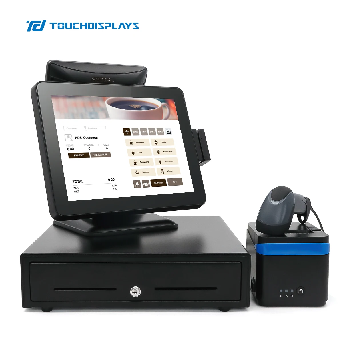 Touch screen terminal stand finger touch pos machine