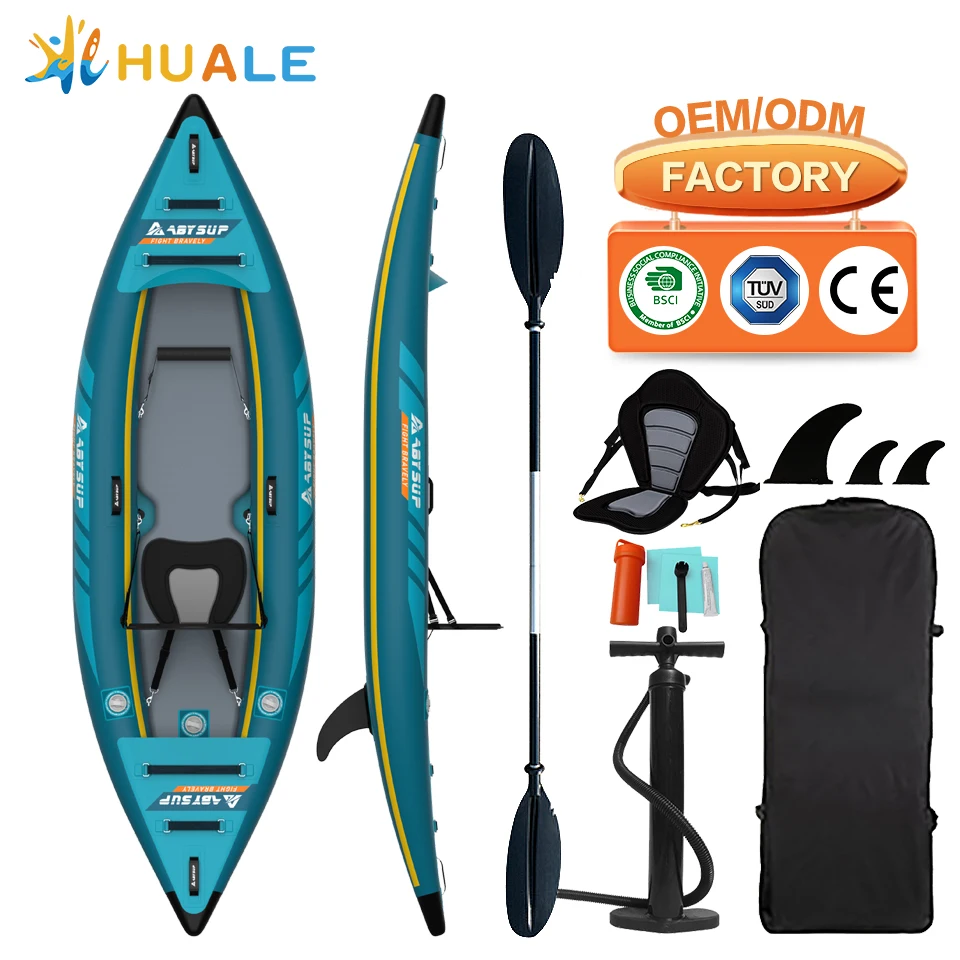 Wholesale Pvc Boat Tandem Kayak Inflatable Canoe 2 Person Inflatable Kayak Fishing Rowing Sightseeing Boat