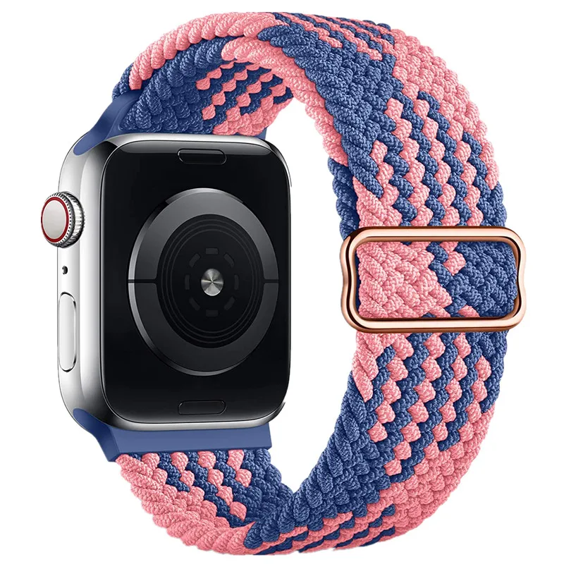 
 Ремешок спортивный Плетеный соло, мягкий эластичный регулируемый браслет для iWatch Series Apple Watch, 38 мм 40 мм 42 мм 44 м  