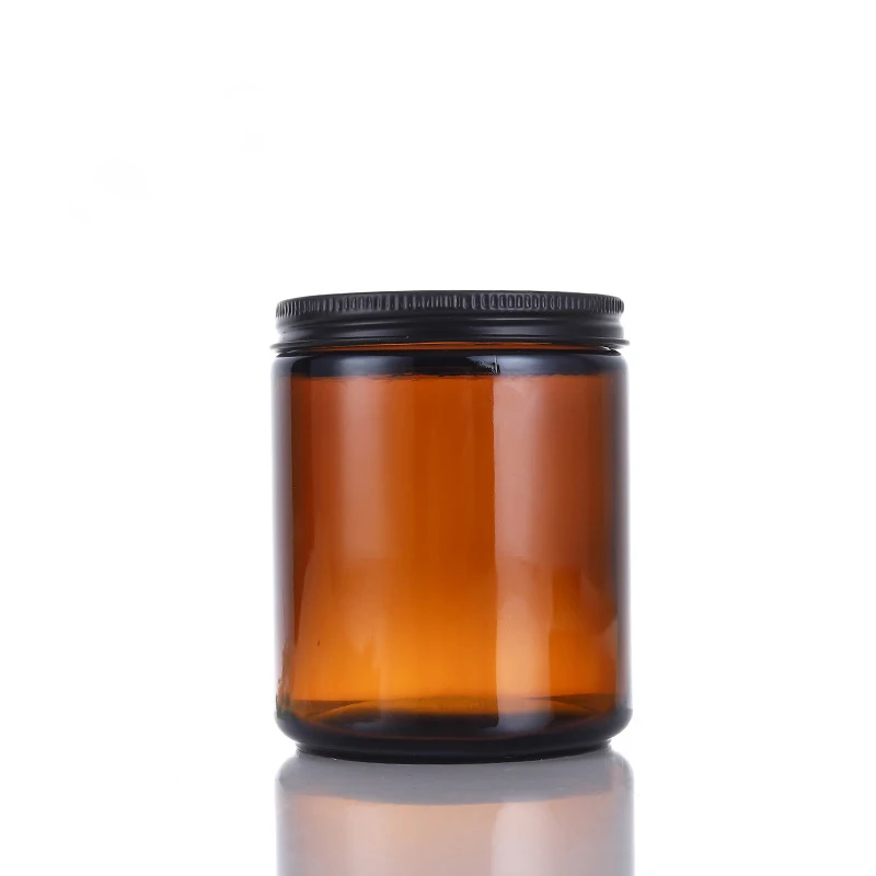 Glass Jar Manufacturer Wholesale Food Grade Glass Jar 500ml 270ml 180ml 100ml Amber Straight Sided Candle Jars Glass Food Grade