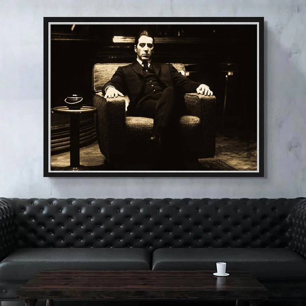  Винтажные настенные плакаты и принты для кино Godfather черно-белые картины на холсте крестного отца