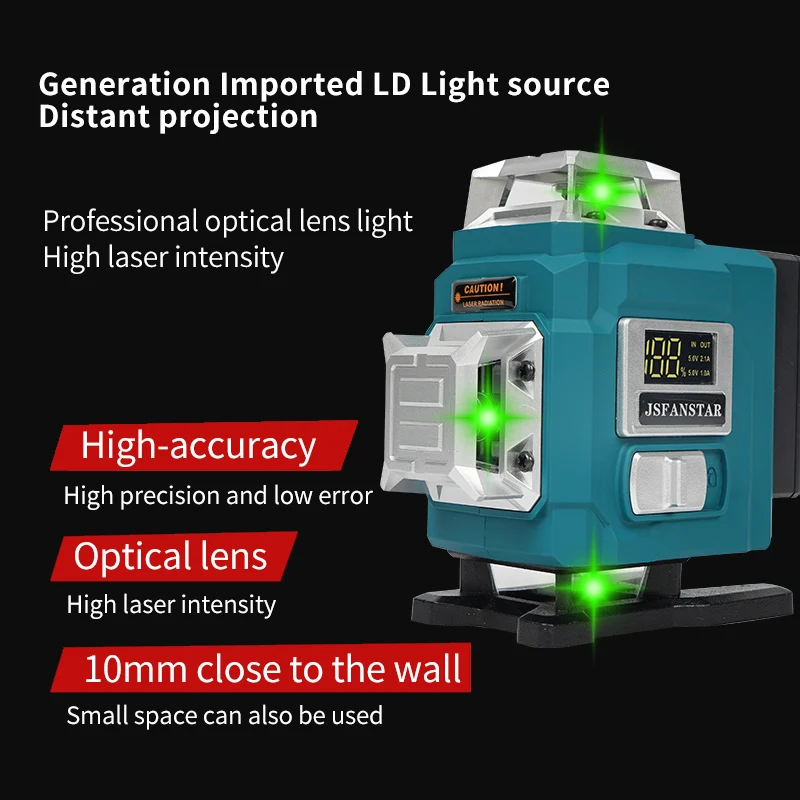 4d 16 cross line selfleveling laser level 360 rotate machine construction