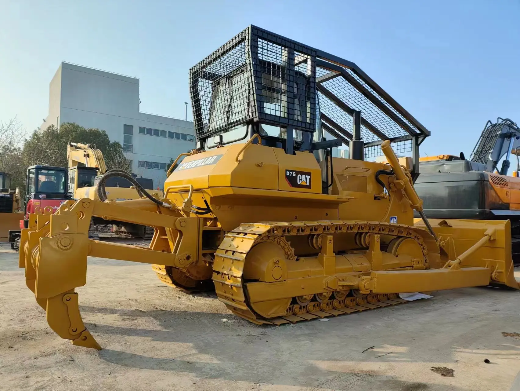 Japan used bulldozer high quality used cat D7G bulldozer with forest fence
