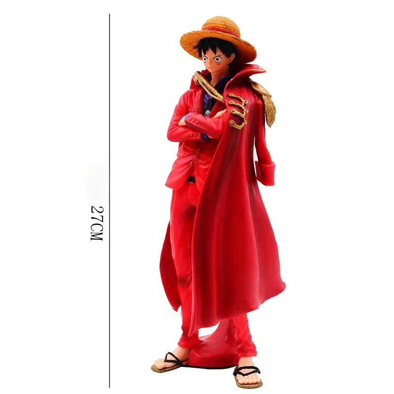 One Piece Art King 20th Anniversary Anime Pvc Figure Red Cloak King One Piece Monkey D Luffy Collectible Model 27cm