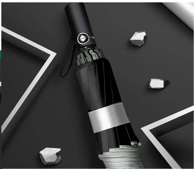 New Trending Automatic Flashlight Umbrella 3 Folding Rainy And Sunny Umbrella