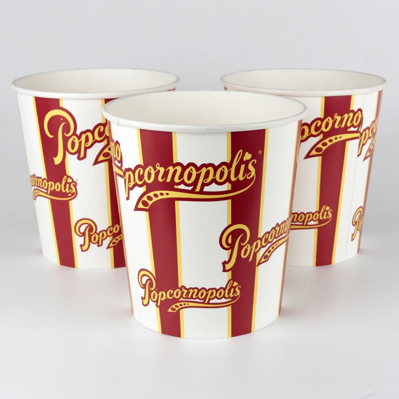 Disposable take away high quality fried chicken paper buckets for movie popcorn chips fried chicken in fast food shop