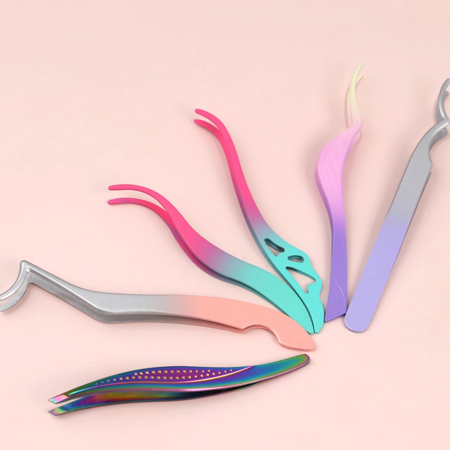 Bameier 2024  New Arrival Strip Eyelash Tweezers Applicator Metal Diy Lash Tweezer