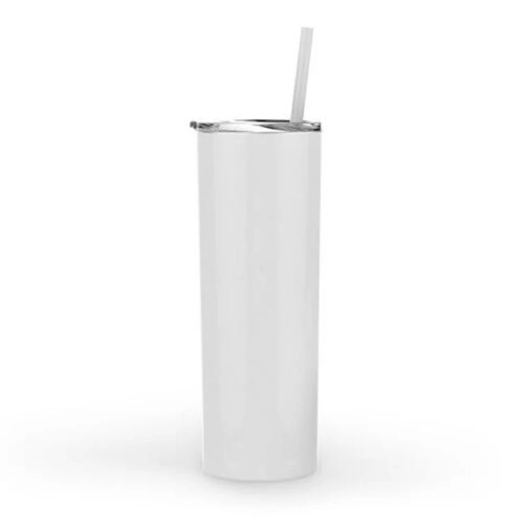 Watersy 2021 горячий продукт 20 унций Двойная настенная бутылка для воды прямая чашка стакан с трубочкой из нержавеющей стали логотип на