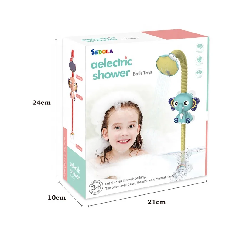  Electric Plastic ABS Bathroom Play Cute Baby Elephant Sprinkler Bath Toy for